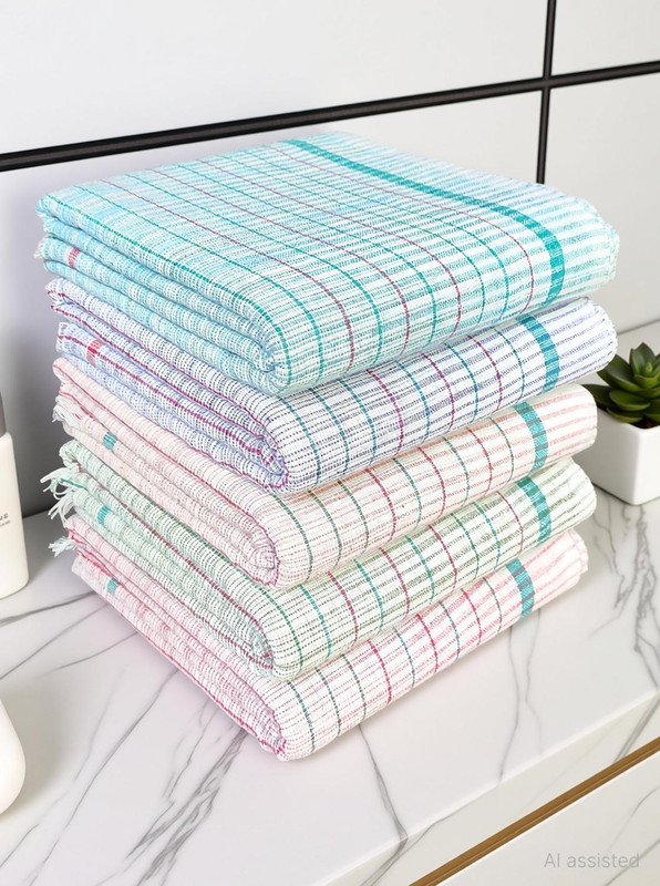 Mk weaves Cotton 200 GSM Bath, Beach, Face, Hair, Hand Towel(Pack of 5)
