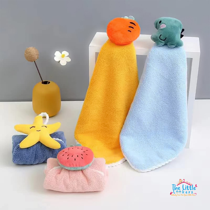 The Little Lookers Microfiber 350 GSM Hand Towel(Pack of 4)