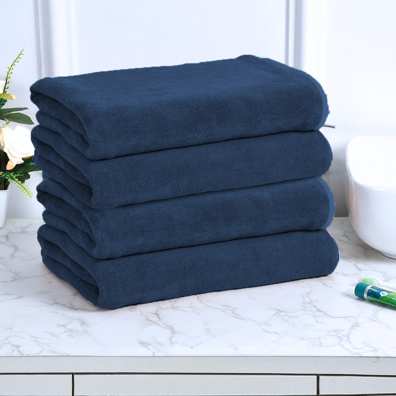 Black Gold Microfiber 400 GSM Bath Towel Set(Pack of 4)