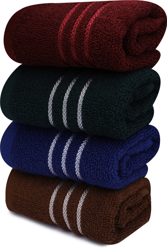 B S NATURAL Polycotton 280 GSM Face Towel Set(Pack of 4)
