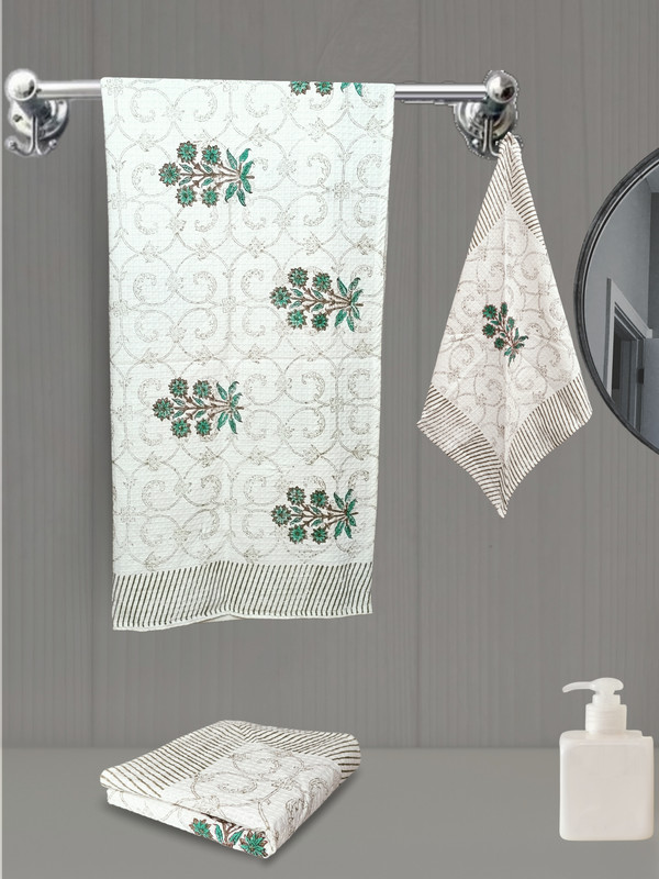 Living Roots Cotton 210 GSM Bath Towel Set(Pack of 3)