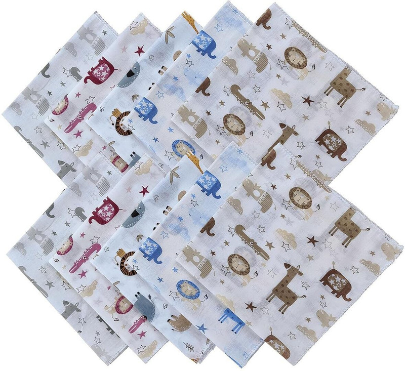 Trance Home Linen Cotton 10 GSM Face Towel(Pack of 10)