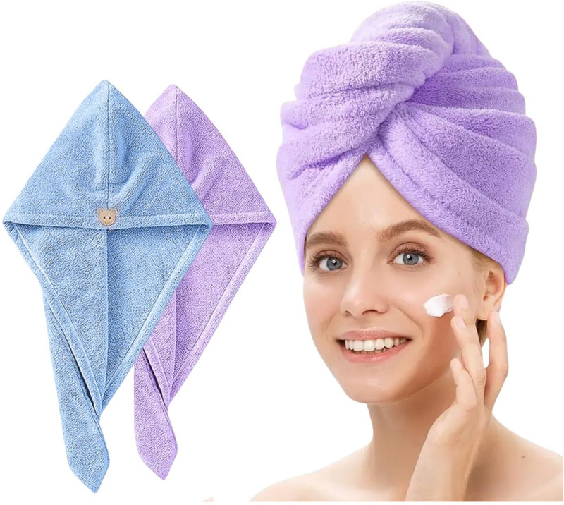 PLENTZ Microfiber 400 GSM Hair Towel(Pack of 2)