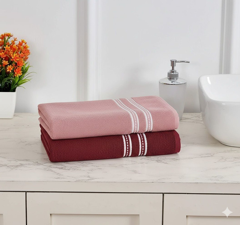 Ojalika Fashion Terry Cotton, Polycotton 450 GSM Bath, Beach, Sport Towel Set(Pack of 2)