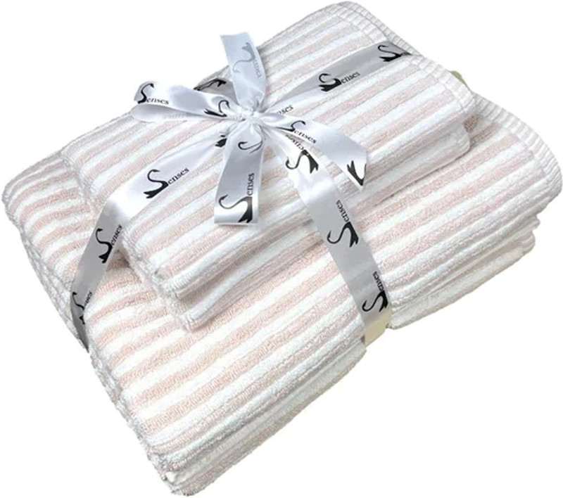 Senses Cotton 600 GSM Bath, Hand Towel Set(Pack of 4)