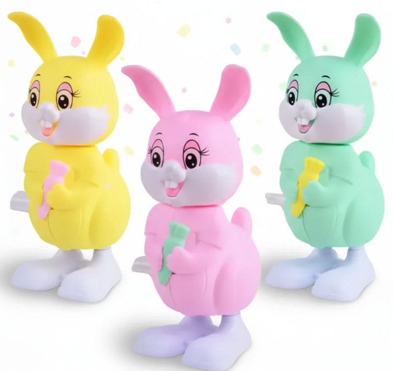 MD TOY VILLA 3 pcs Jumping Rabbit Key Operated Wind Up toys 6 Months - 6 Years(3 Colors) Bath Toy(Multicolor)