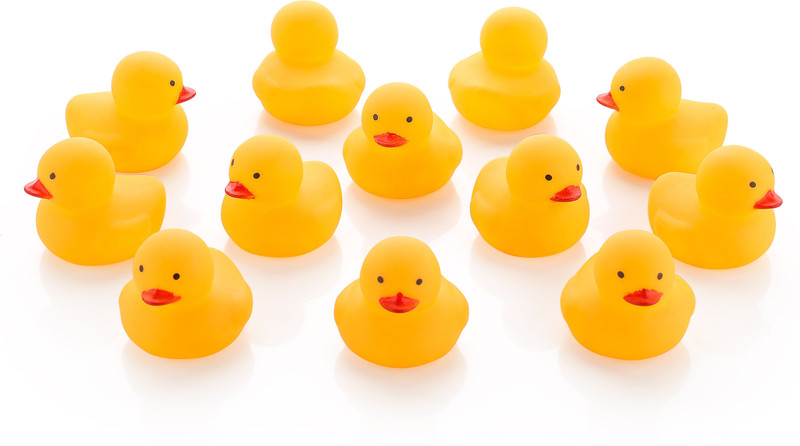 ZUDO TOYS Pack of 12 Cute Yellow Rubber Ducks | Floating Bath Toy for Kids & Babies Bath Toy(Yellow)