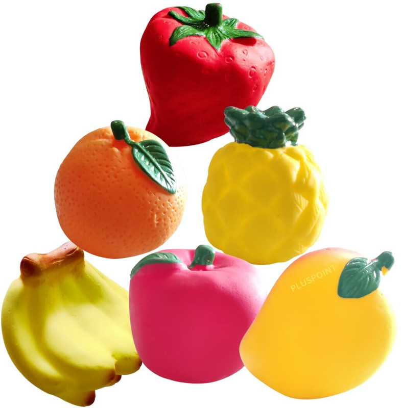 ATHRAVTOYS Soft and Fruits Ball Set for Kids Pack of 6 | Chu-Chu Toys for Babies Bath Toy(Multicolor)