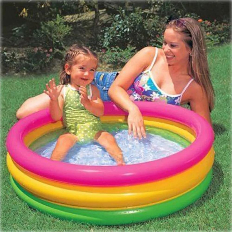 GOSHOPPE ENTERPRISES 3 Feet Inflatable Kids Pool Bath Pool Tub, Summer Water Fun Bathing Tub Toy(Multicolor)