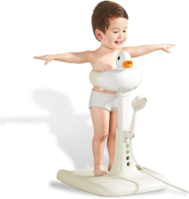 BHAJANSHREE Adjustable Baby Shower Bath Stand for 6–24 Months,duck bath stand(Multicolor)