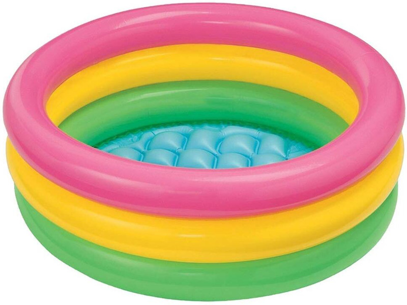 TruVeli Baby Bath Tub I Swimming Pool I Inflatable Sunset Glow Round Colorful Ring(Multicolor)