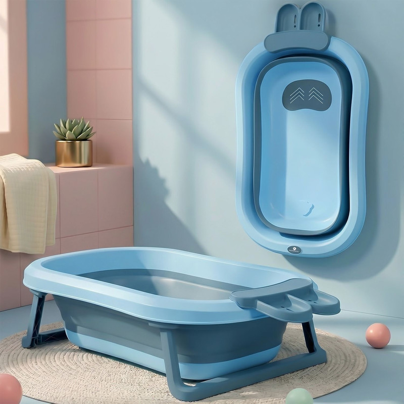 StarAndDaisy New Born Baby Folding Bathtub With Shop Bar for 0 to 2 Years(Sky blue)