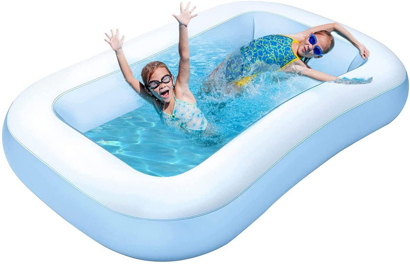 EDENGLOW 5.5 FT. Bath tub for Baby Inflatable Rectangular Pool with Air Balloon Pump Inflatable Swimming Pool(Blue)