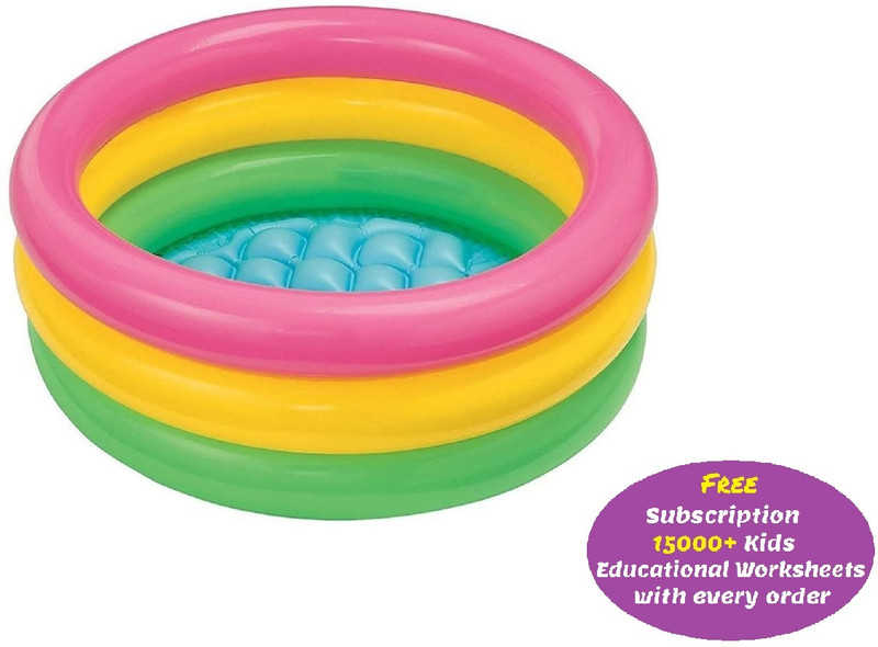 Kidsaholic Inflatable Baby Bath Tub Pool, Multi Color (2-feet)(Multicolor)