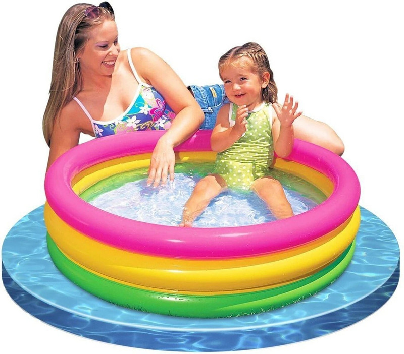 mmm Wet Set Collection, baby bath tub/ swimming pool , 61cmX22CM Round bath tube Inflatable Pool Accessory, Swimming Pool(Blue, Green, Yellow, Pink, Multicolor)