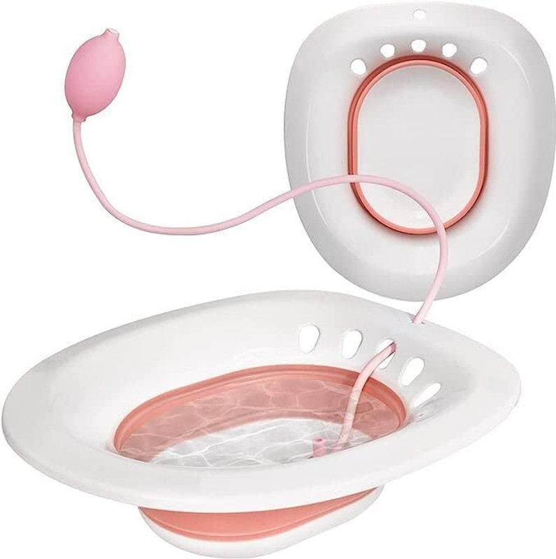 LEMONZZA Sitz Bath Tub for Fissure With Pressure Pump| Foldable Bath Tub(Multicolor)