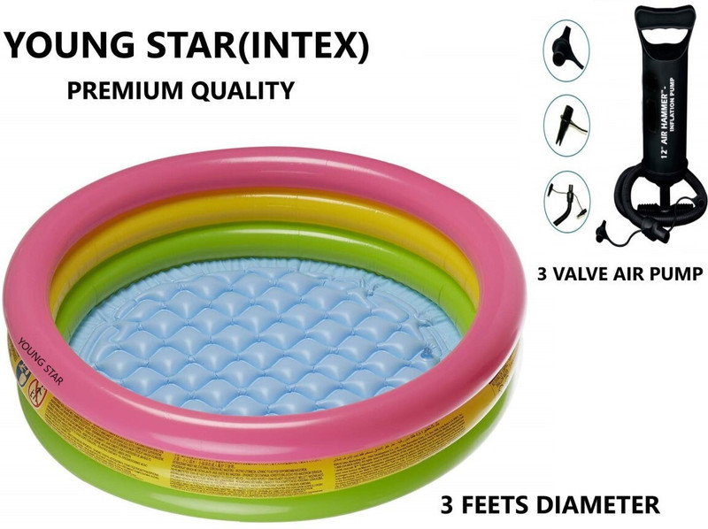 Saubhagye (USA**62) MULTICOLOUR ,THREE RIBS WITH AIR BASE AND AIR PUMP BATH TUB.(Multicolor)