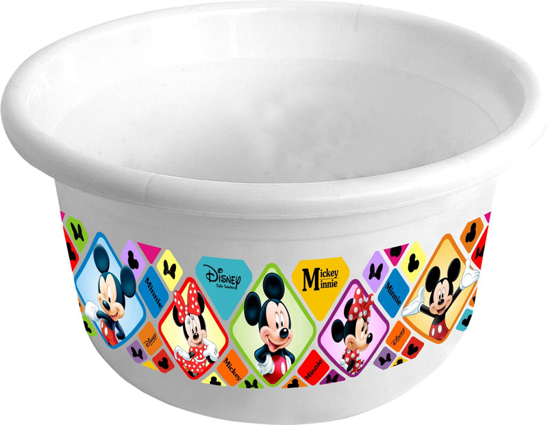KUBER INDUSTRIES Disney Mickey Minnie Print Unbreakable Plastic Multipurpose Bath Tub/Washing Tub 25 Ltr (White) -HS_35_KUBMART17897(White)
