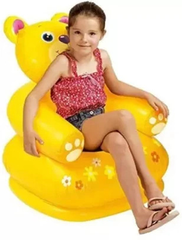 RIGHT SEARCH Inflatable Kids Happy Teddy Air Chair/Sofa for Kids(Yellow)