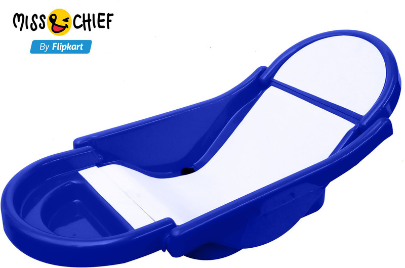 Miss & Chief Foldable Baby Bather Anti-Slip Foam for Body & Head Support, Age 0-6 M(Navy Blue, White)