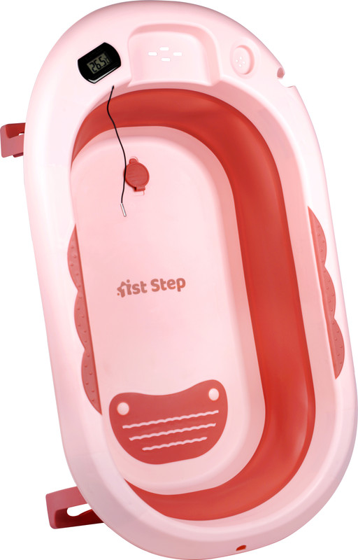 1st Step Folding Bath Tub with Thermometer and Anti-Skid Base for Kids of 0 to 3 Years(Pink)