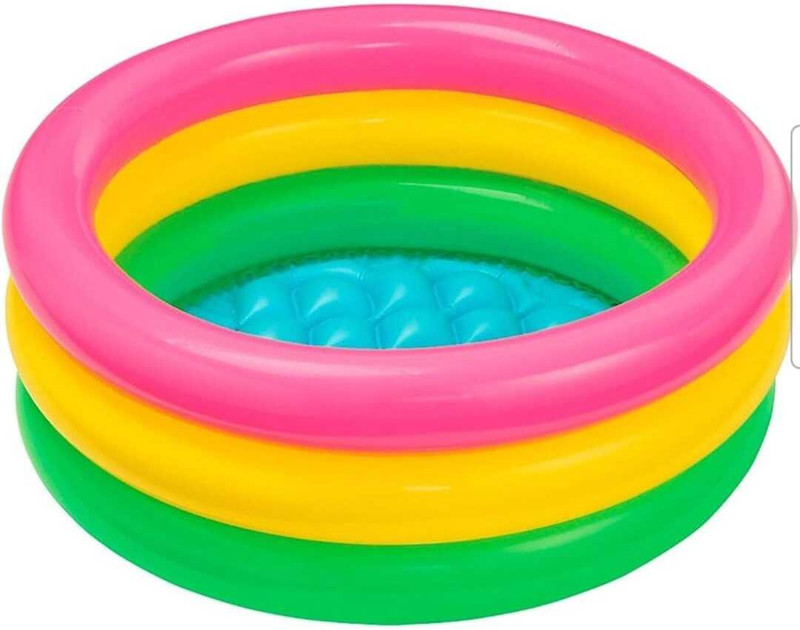 Shree Jee INFLATABLE BABY BATH TUB 2 FEET ROUND COLOURFUL FOR KIDS(Multicolor)