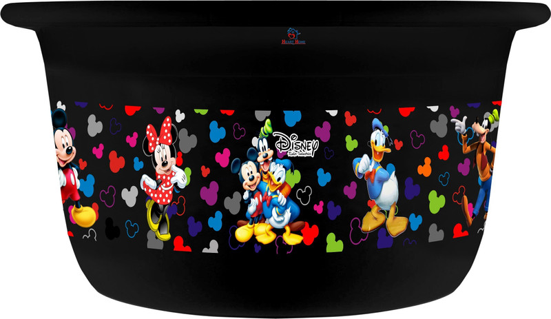Heart Home Unbreakable Plastic Multipurpose Bath Tub/Washing Tub 25 Ltr (Black) -HS_35_HEARTH17454(Black)