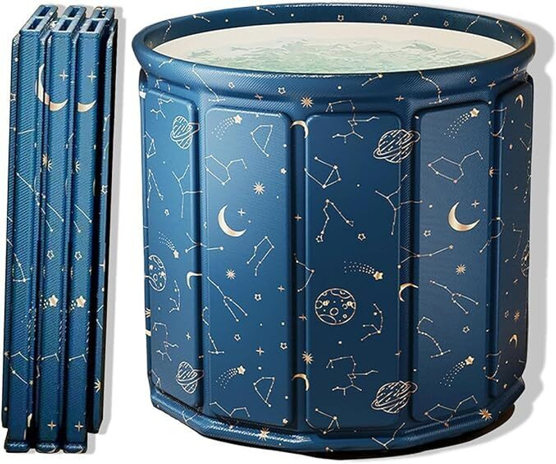KARTAHARTA Portable Freestanding Foldable Bathtub for Kids and Adults(blue bath)