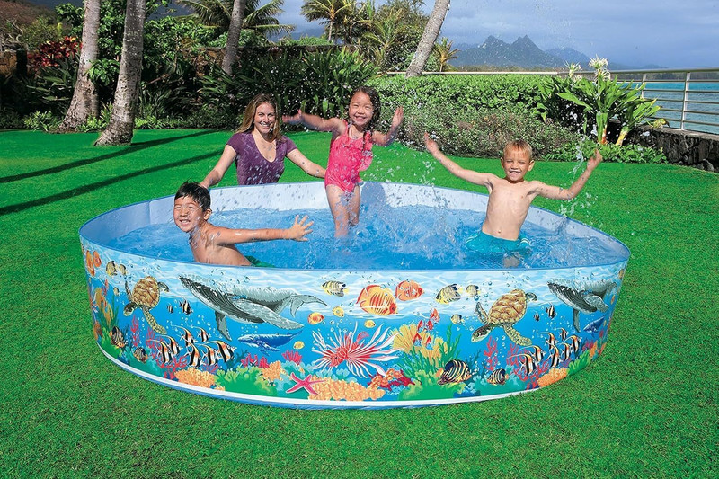 GOSHOPPE ENTERPRISES Big Deal Snapset 4 Feet Kids Inflatable Water Pool Bath Tub Swimming Pool(Multicolor)