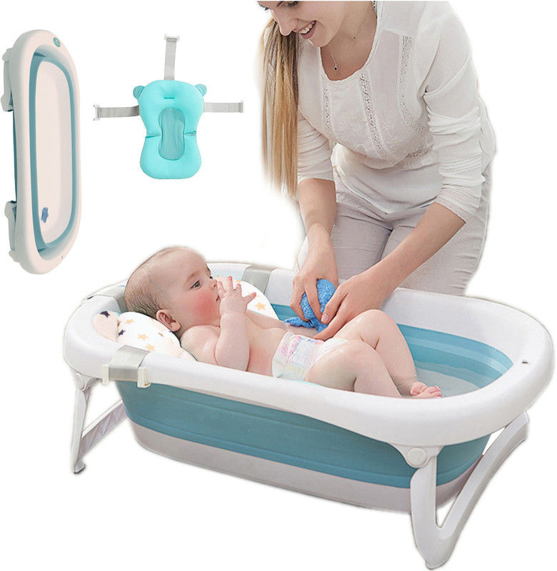 Cho Cho European Standard Foldable Plastic Baby Bathtub (KP01)(Blue, white)