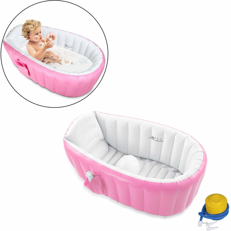 Safe-o-kid Travel-Friendly, Foldable Inflatable Baby Bath Tub With Air Pump(Pink)