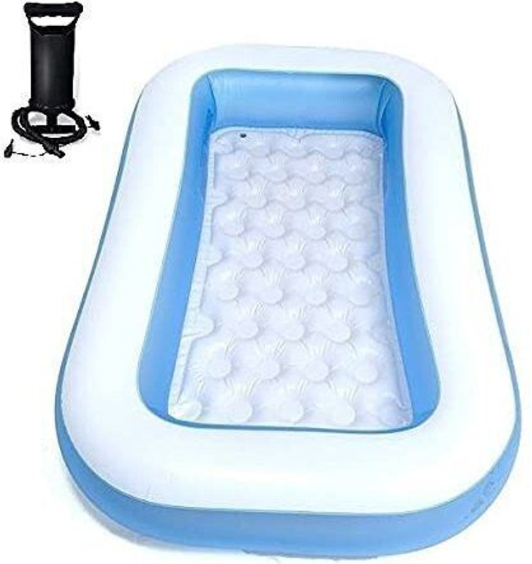 Dherik Tradworld 5.5 FT. Bath tub for Baby Inflatable Rectangular Pool with Air Balloon Pump(Multicolor)