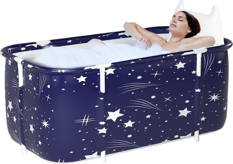 PRATYADH Freestanding Soaking Tub for Hot Baths and Ice BathsIdeal for Home Spa(Blue)