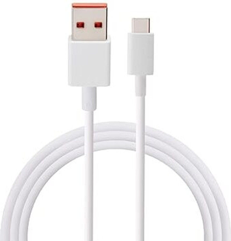 RiVOG USB Type C Cable 6 A 1 m Original USB A To Type C 120W Hypercharge Cable(Compatible with Xiaomi 14, Xiaomi 14 Civi, Xiaomi 14 Ultra, Redmi 13 Pro +, Redmi Note 13, White, One Cable)