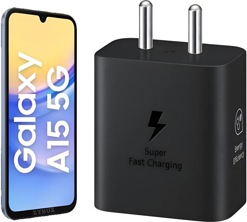 Zybux 25 W GaN 3 A Wall Charger for Mobile(for samsung galaxy A15 Phone 5g, Black)