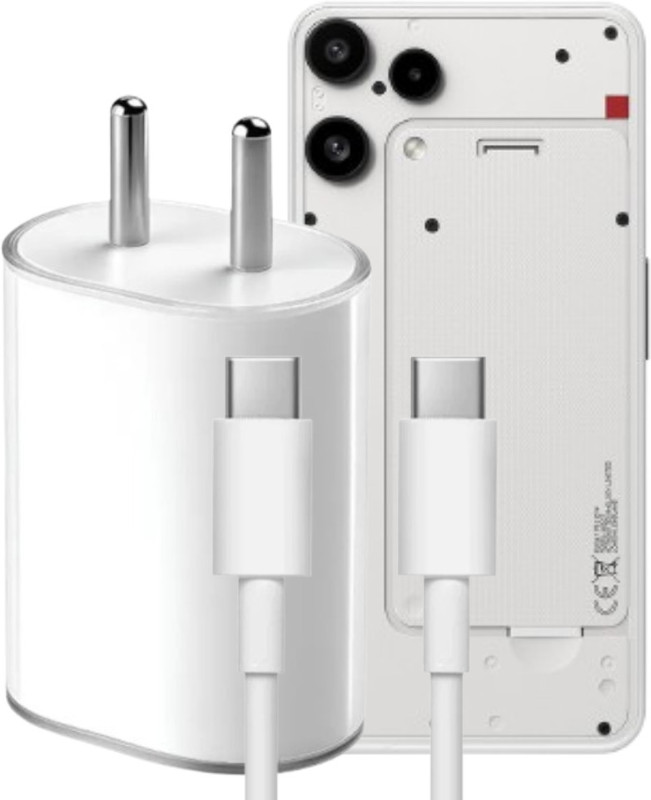 BLYNOIZ 45 W PD 5 A Wall Charger for Mobile with Detachable Cable(Compatible for n0thing Phone 3a Lite, White, Cable Included)