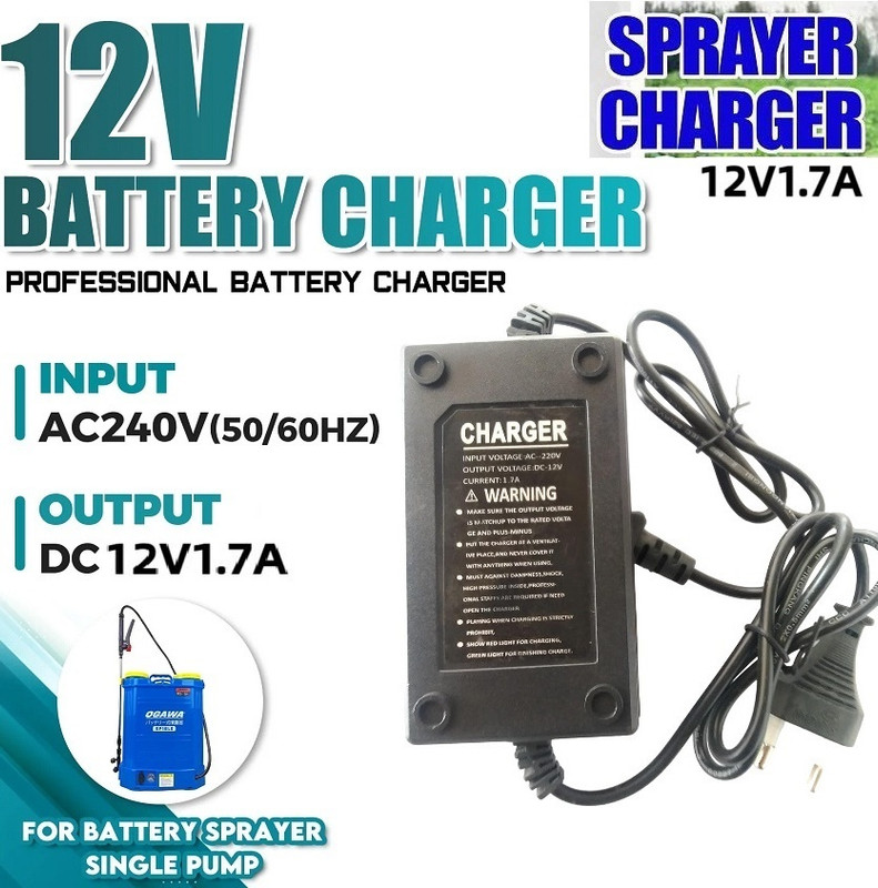 BALRAMA 12V 1.7A Agriculture Sprayer Pump Charger Battery Operated Spray Machine Charger Car Inverter