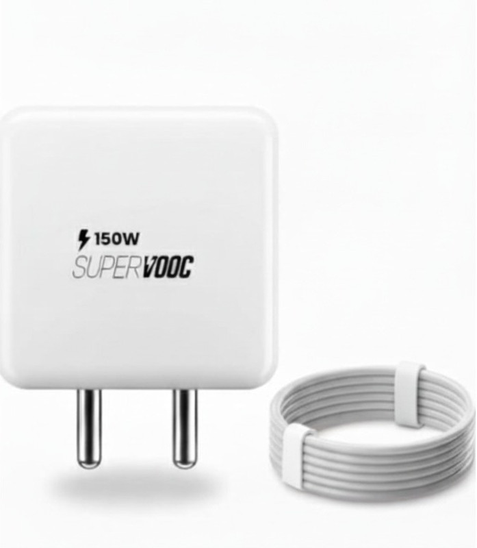 Yachyae 150 W Quick Charge 4 A Wall Charger for Mobile with Detachable Cable(Compatible for vivo V27Pro/V29/V29 Pro/V29e/V23e/V23 Pro/V25/V25e/V25 Pro, White, Cable Included)