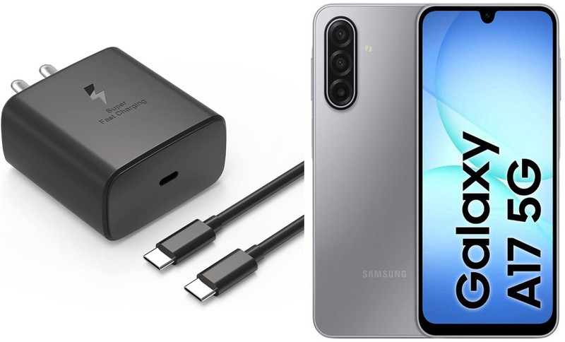 MGEdge 45 W PD 8 A Wall Charger for Mobile with Detachable Cable(for Original Samsung Galaxy A17 5G, Cable Included)