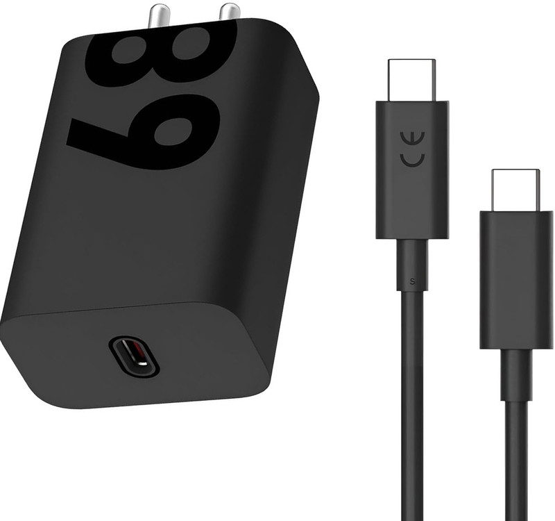 EYNK 68 W Power GaN 5 A Wall Charger for Mobile with Detachable Cable(Black, Compatible With Moto Edge 60 Pro/Fusion/ 50 Fusion, Cable Included)