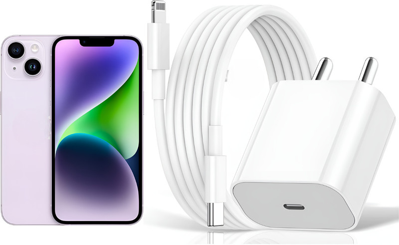 Zybux 20 W PD 3 A Wall Charger for Mobile with Detachable Cable(Original charger for 14 / 14 Pro / 14 Pro Max / 14 Plus, Cable Included)