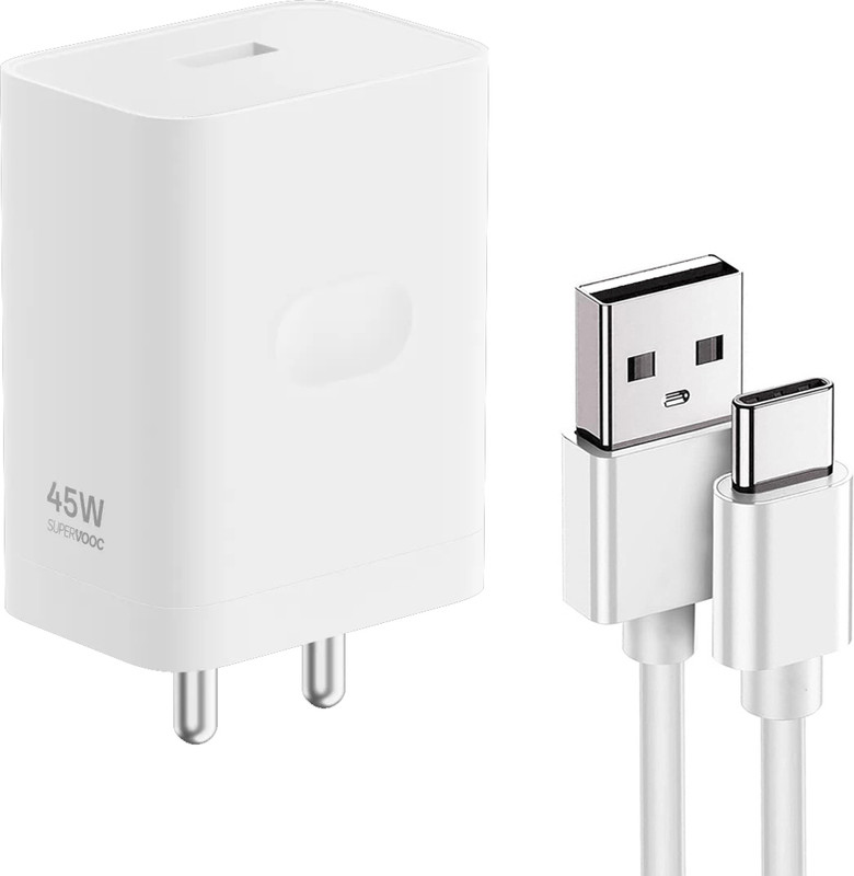 EYNK 45 W SuperVOOC 5 A Wall Charger for Mobile with Detachable Cable(White, Cable Included)
