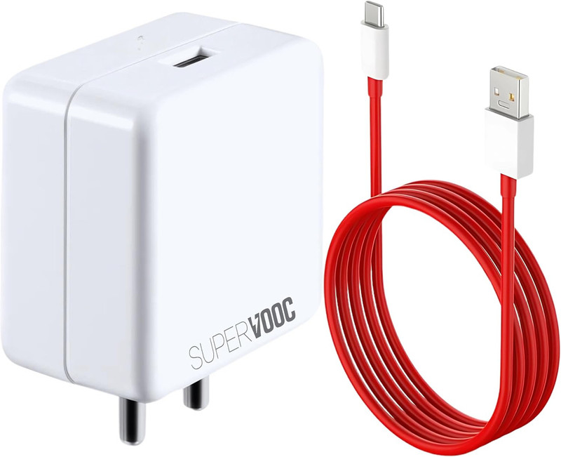 CHARG-X 80 W SuperVOOC 8 A Wall Charger for Mobile with Detachable Cable(OnePlus, Samsung, Realme, Redmi, Nothing, Oppo, Pixel, Cable Included)