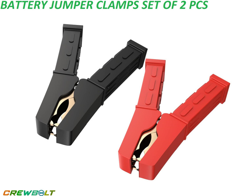Crewbolt jumper clamp small 1 set ( 2pcs) 0 ft Battery Jumper Starter(Pack of 2)