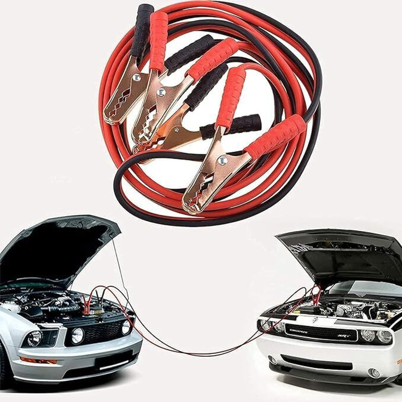 zyriex Jumper Cable Booster Cable car Battery Charger 500-Amp 7 ft Battery Jumper Cable
