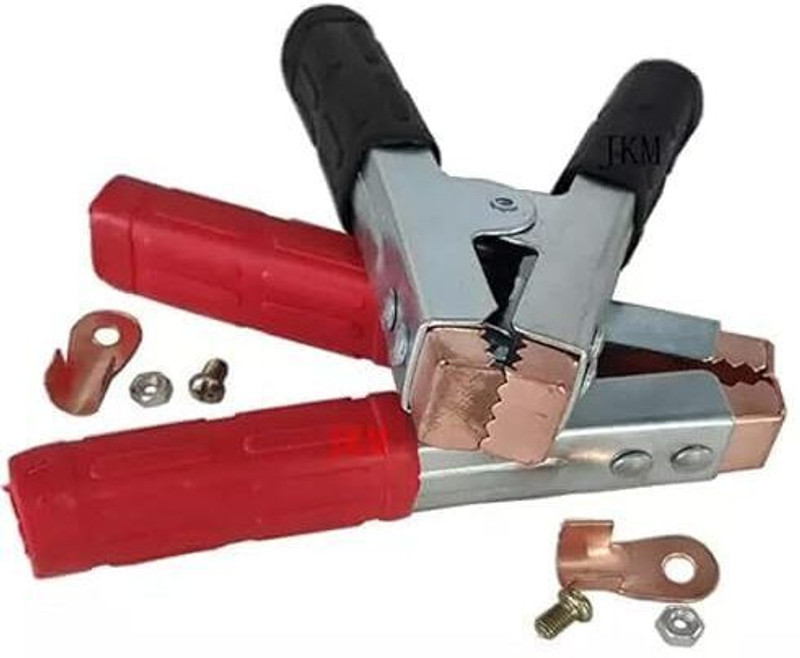 Crewbolt 2PC Insulated Battery Terminal Clamp Crocodile Alligator Clip Jumper Connector 0 ft Battery Jumper Starter(Pack of 2)