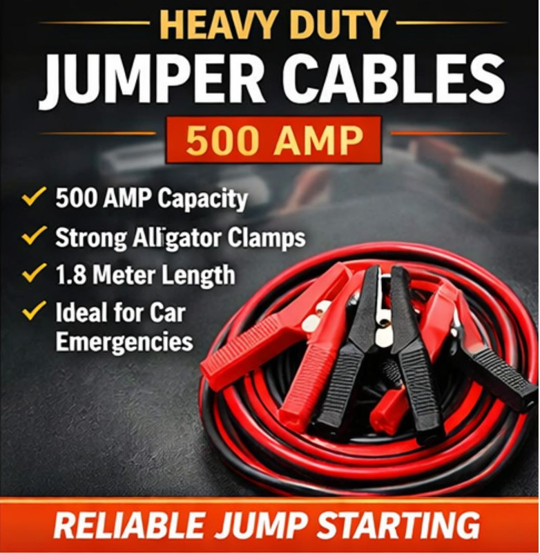 Wonderfill Booster Jumper Cable 500 AMP - Emergency Jump Start 9.8 ft Battery Jumper Cable