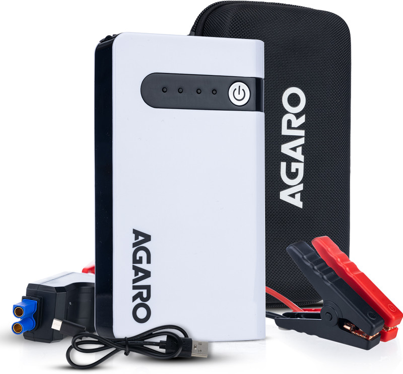 AGARO Primo Car Jump Starter, 12000mAh, Flashlight, Laptop Phones Charger 0 ft Battery Jumper Kit