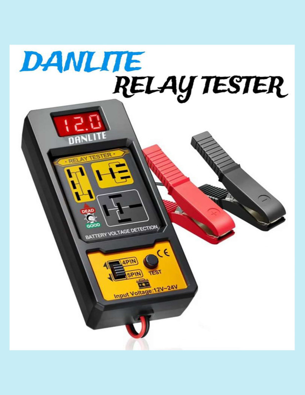 Danlite 12V–24V Relay Tester for Automotive Electrical Testing Digital Battery Tester