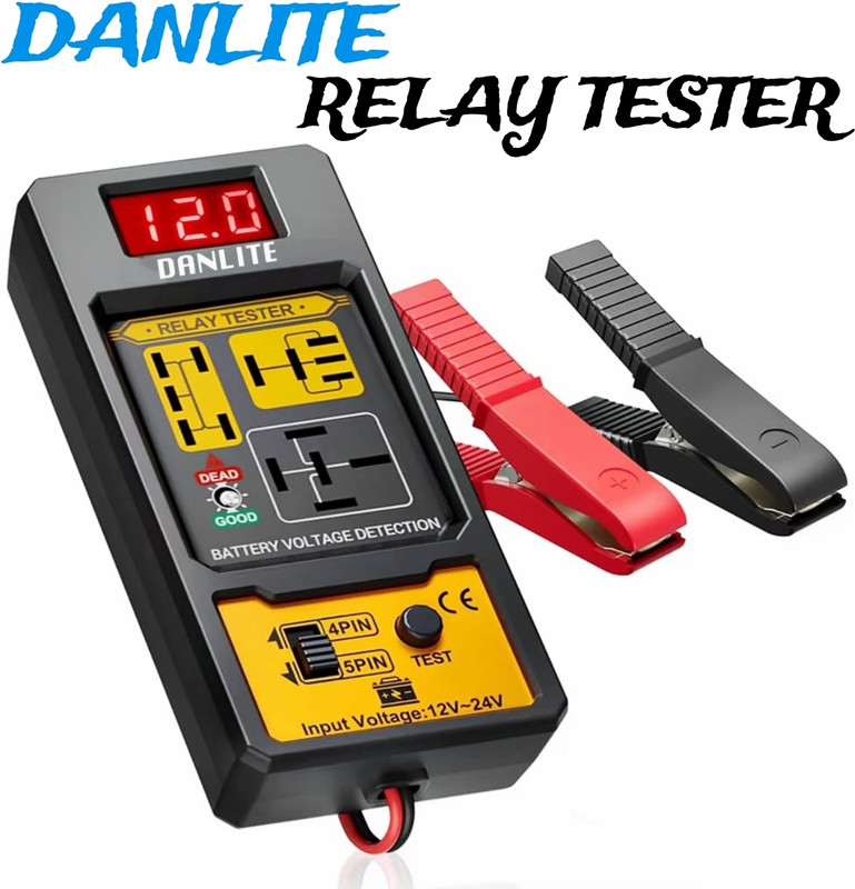Danlite Digital Relay Tester 12V–24V for Car, Bike & Truck Relays Digital Battery Tester